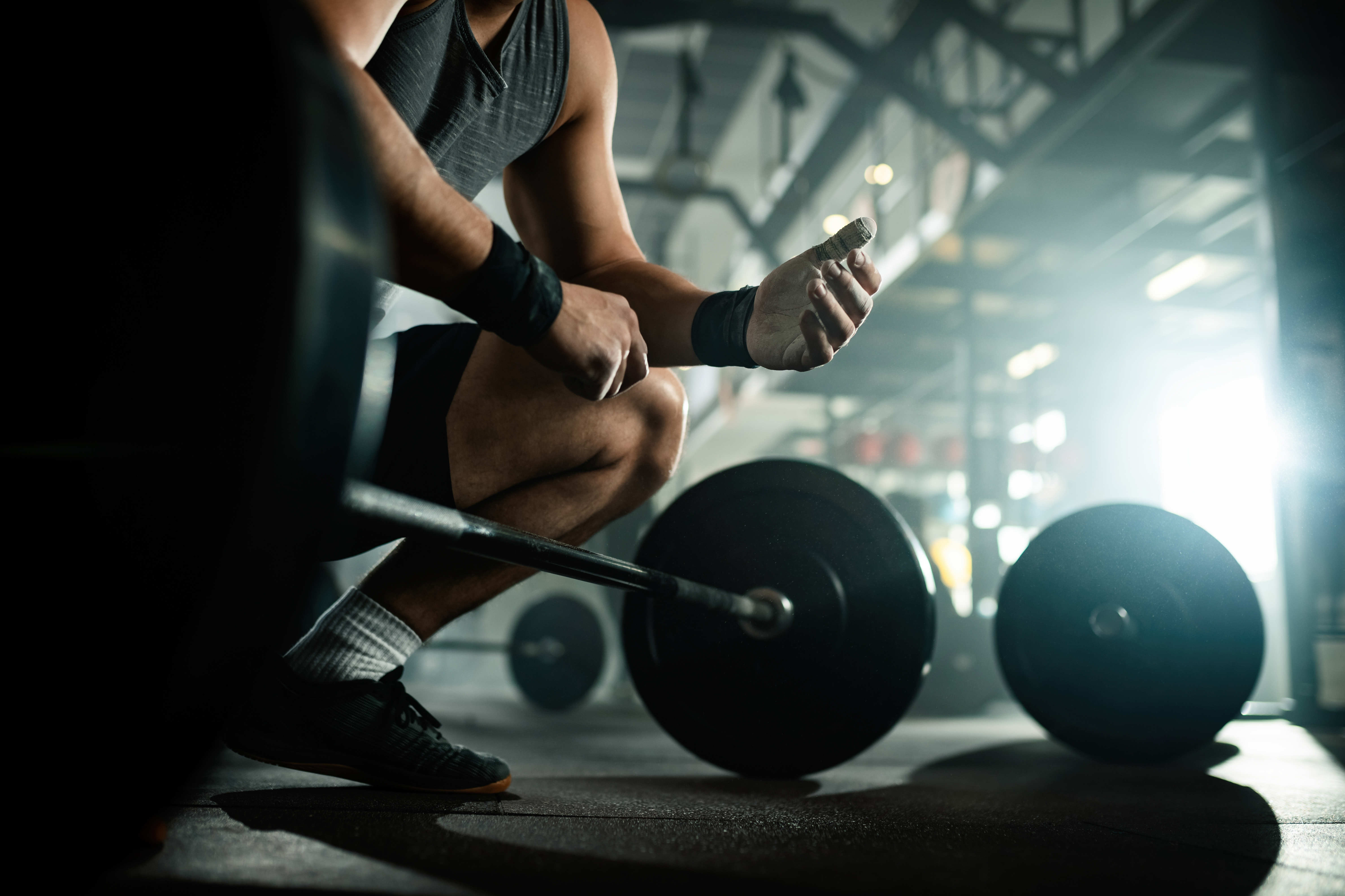 Strength training workout at a fitness center in Qatar